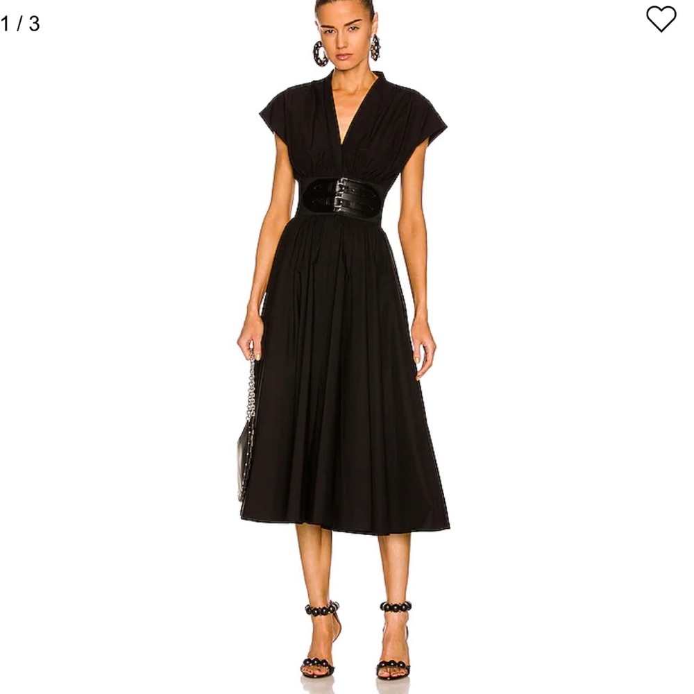ALAIA BELTED MIDI JAPANESE POPLIN DRESS - Picture 13 of 16
